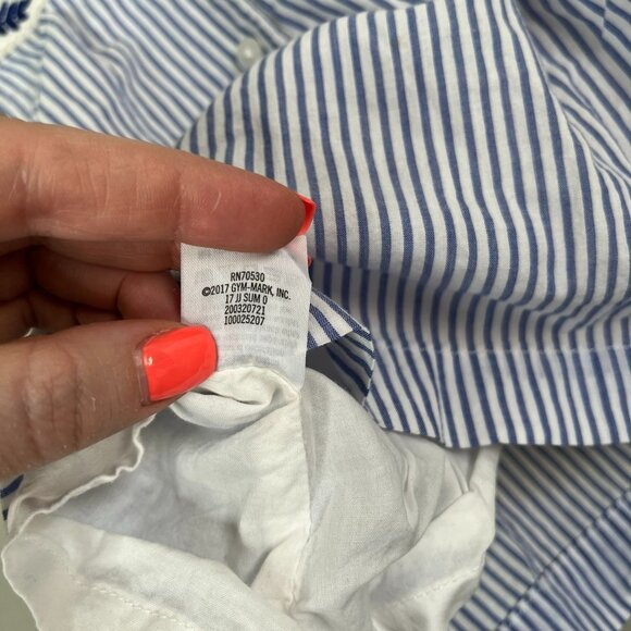 Janie & Jack Baby Girl Striped Sleeveless Top With Embroidered Collar  2T - Picture 7 of 9